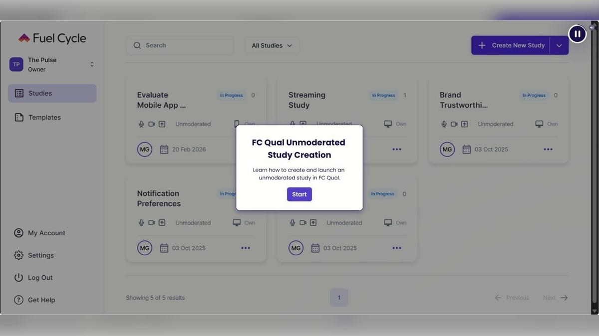 FC Qual Unmoderated Study Creation