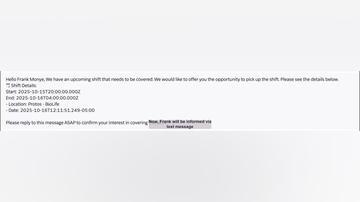 4. Message sent to the replacement candidates