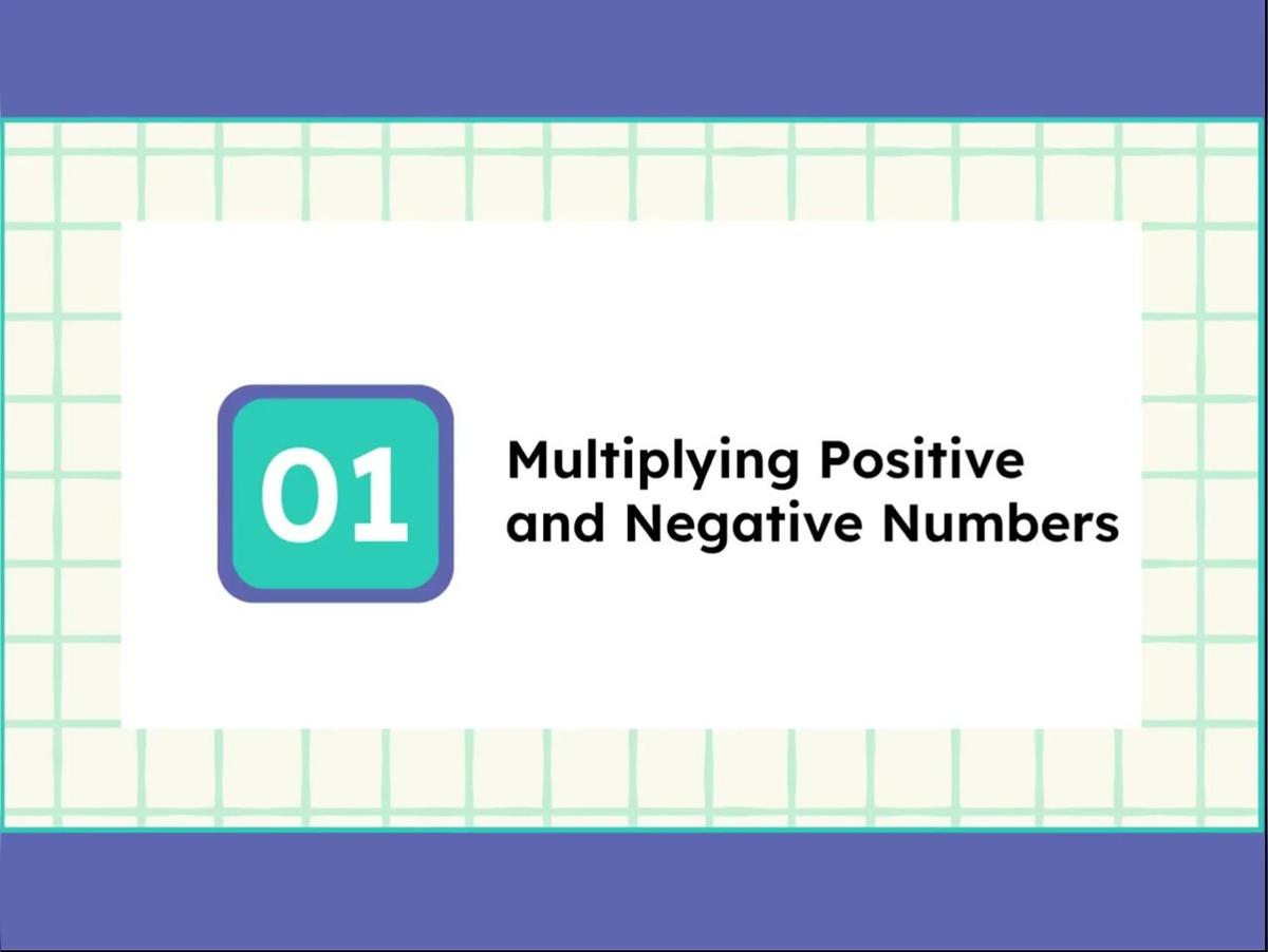 2.5 Multiplying Positive and Negative Numbers - SMR