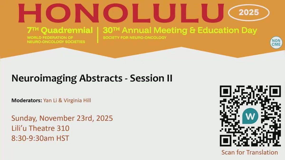 Neuroimaging Abstracts - Session II - 8.30-9.30