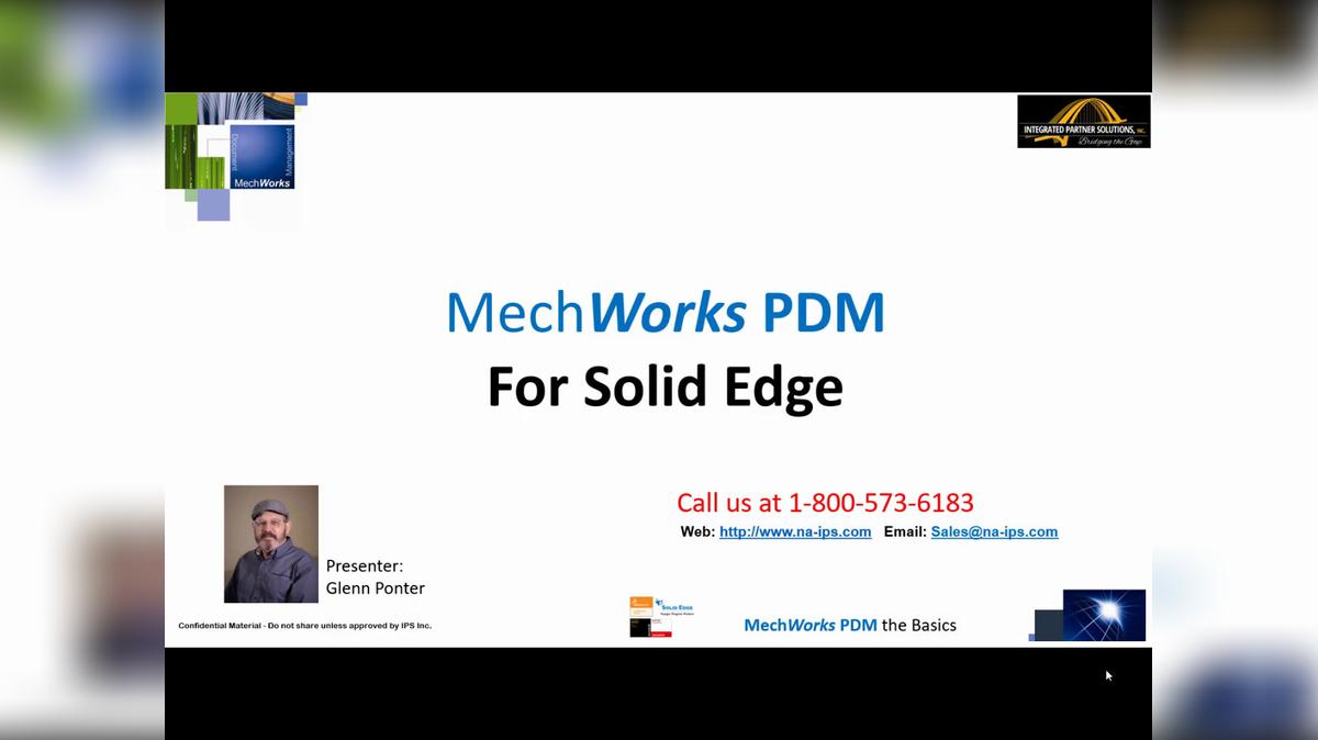 MechWorks PDM for Solid Edge Tutorial - Introduction Demo