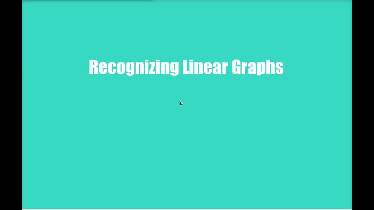 Math 8 Q2 - Unit 4 Recognizing Linear Graphs.mp4
