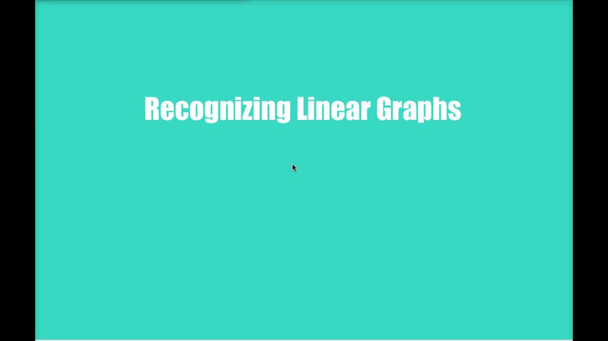 Math 8 Q2 - Unit 4 Recognizing Linear Graphs.mp4