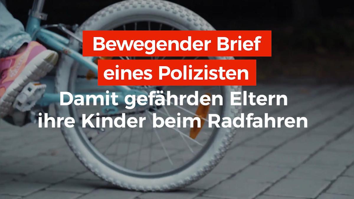 Bewegender Brief eines Polizisten: Damit gefährden Eltern ihre Kinder beim Radfahren