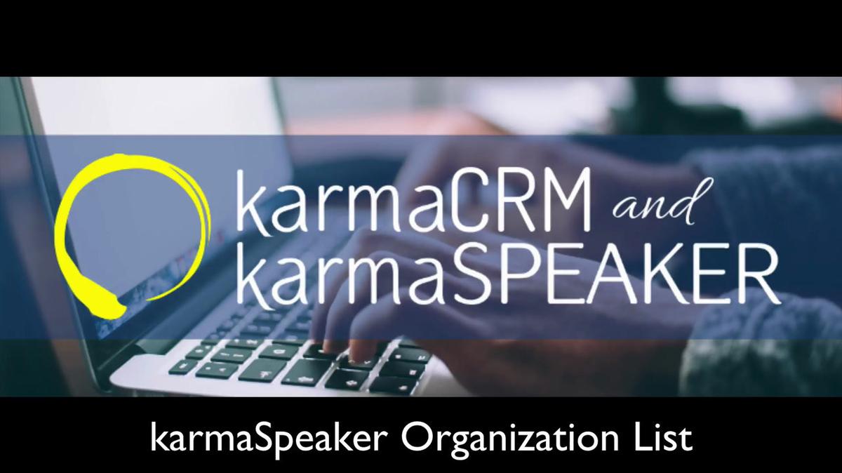 Overview of the Organizations List View in karmaSpeaker