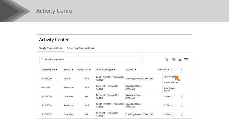 Approve or Cancel Payments