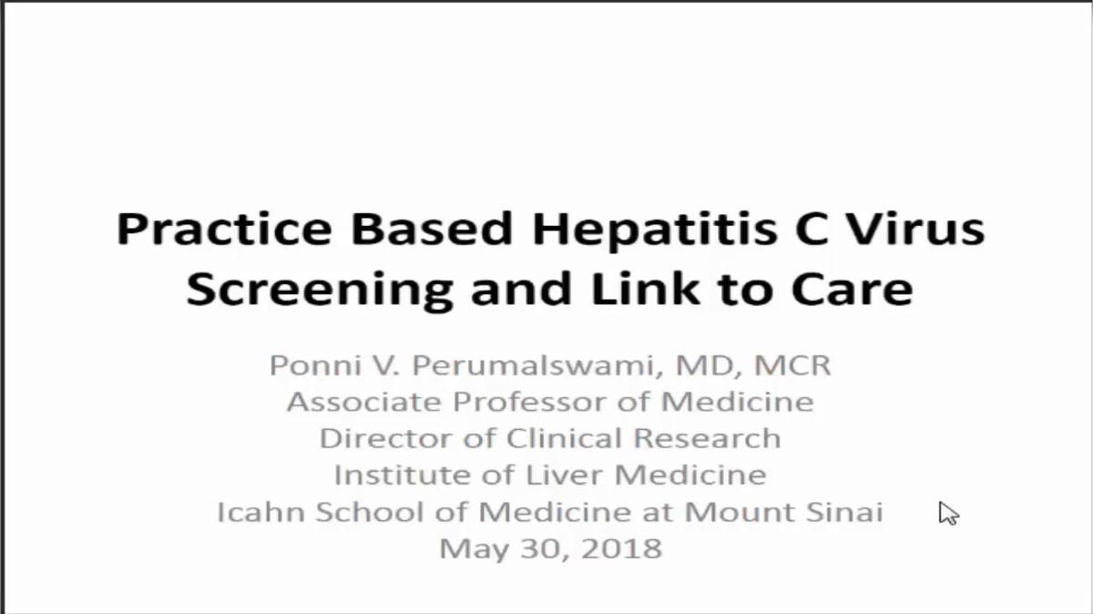 Practice Based Hepatitis C Virus Screening and Link to Care