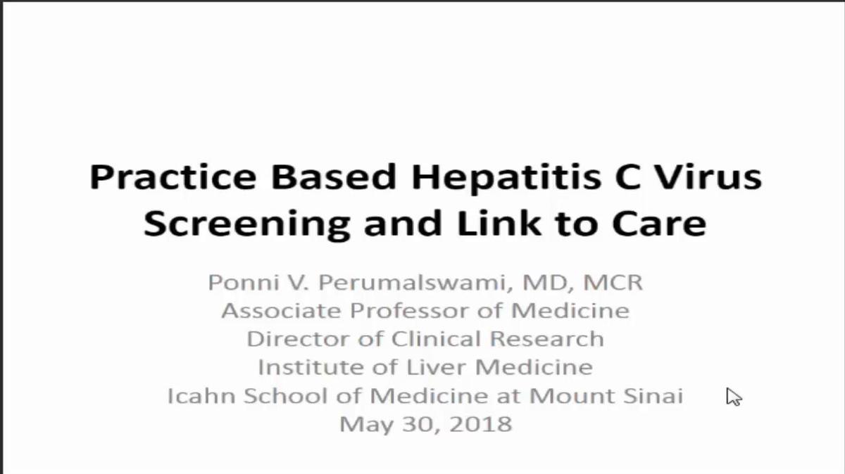 Practice Based Hepatitis C Virus Screening and Link to Care
