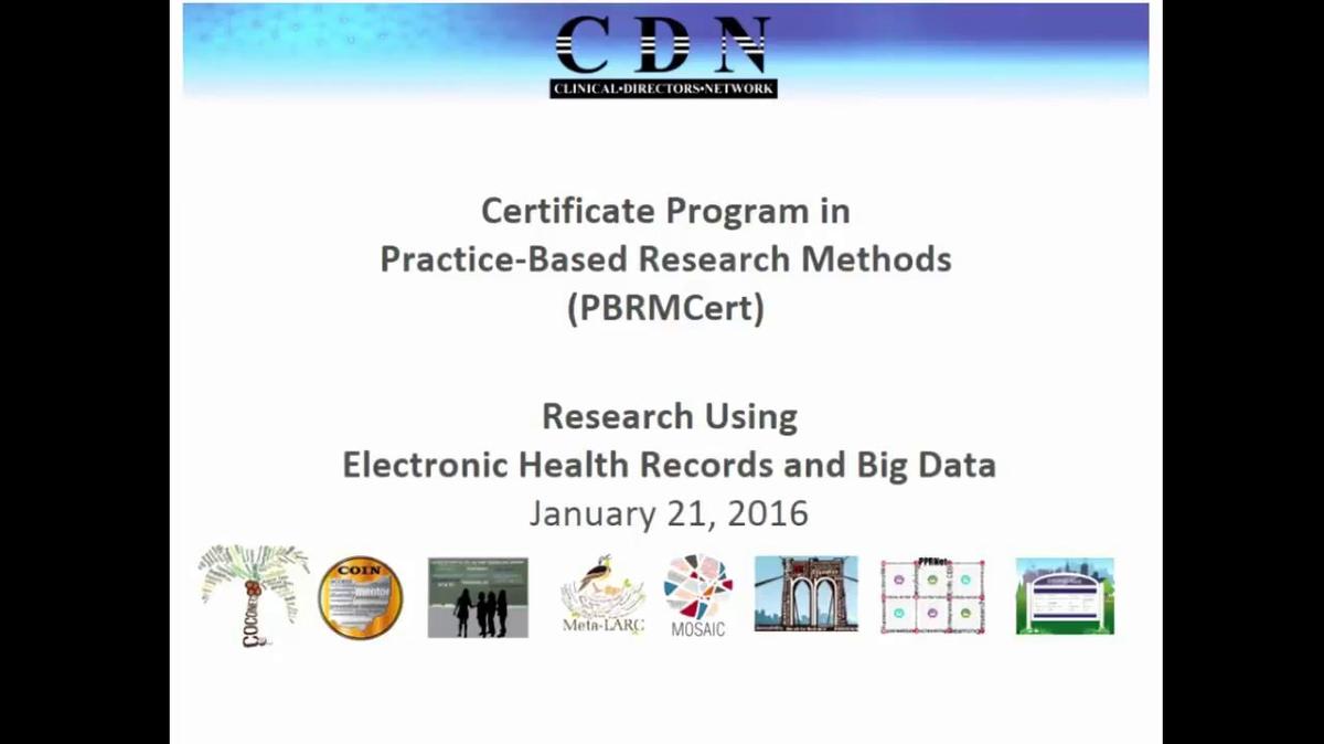 Practiced Based Research Methods Research Using Electronic Health Records and Big Data