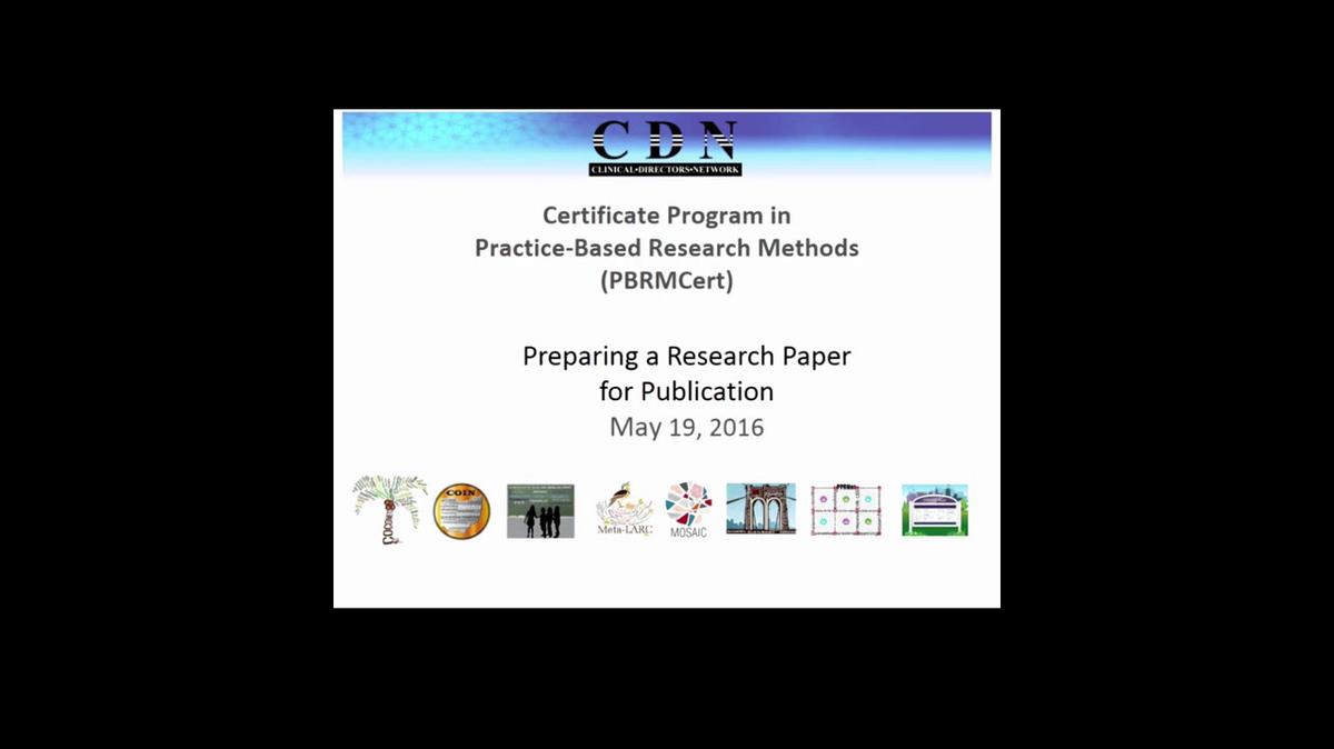 Writing PBRN Research for Publication, and Methods of Research Dissemination