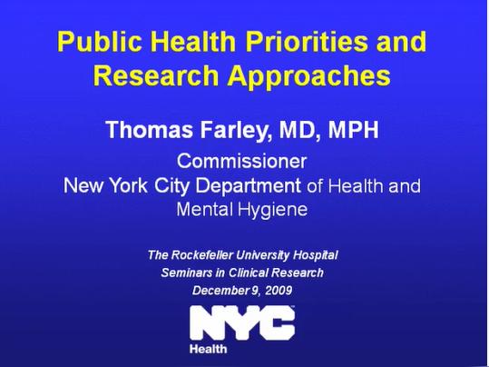 Translating Research into Public Health Improvements in New York City