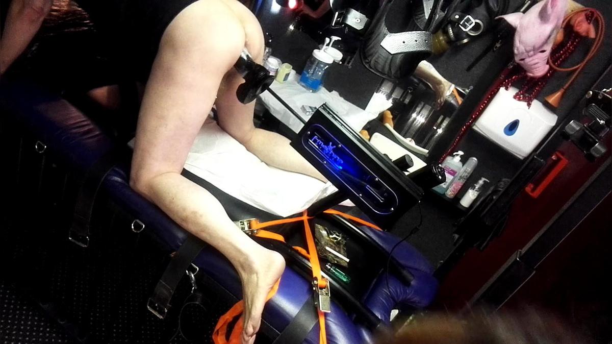 Fucked by machine as Mistress Smokes