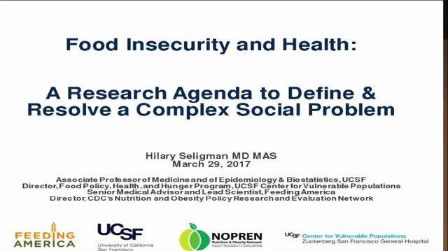 Food Insecurity and Health: A Research Agenda to Define and Resolve a Complex Social Problem