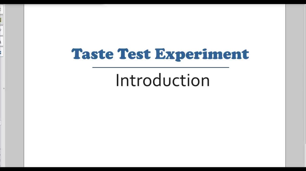Intro Stats - Taste Test Experiment Introduction