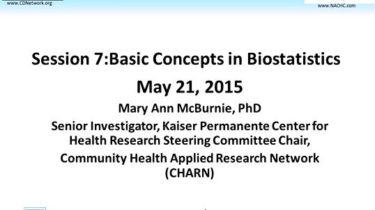 Session 7: Basic Concepts in Biostatistics