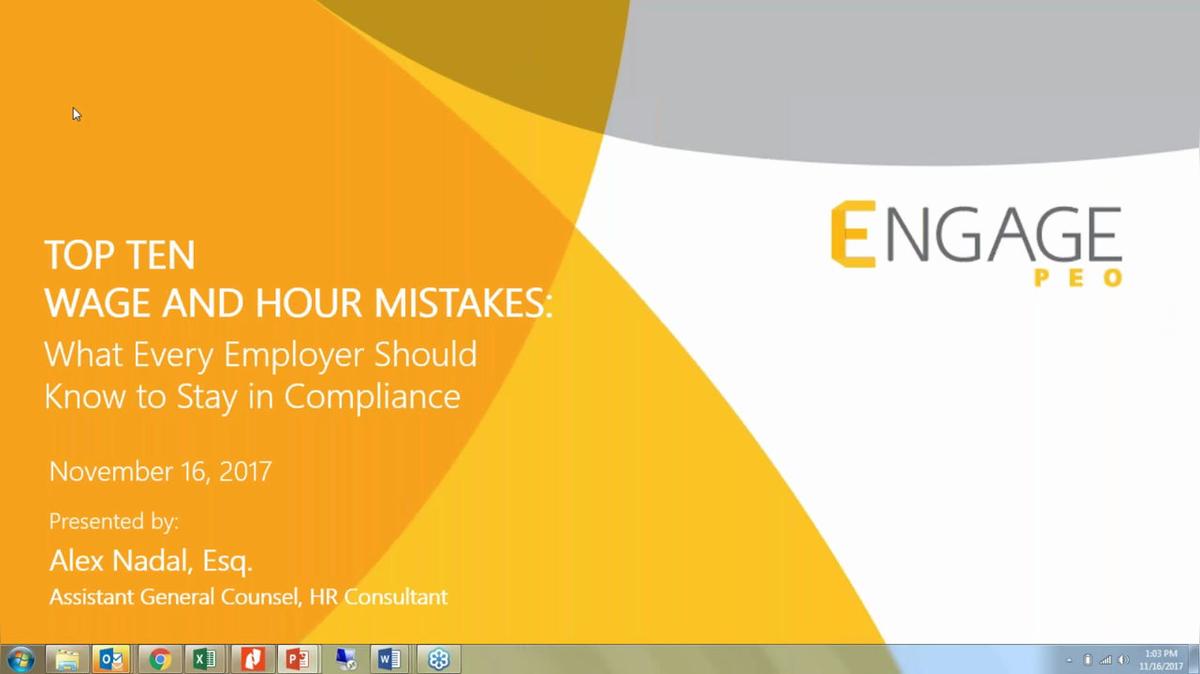 November 2017 HR Webinar: Top 10 Wage &amp; Hour Mistakes