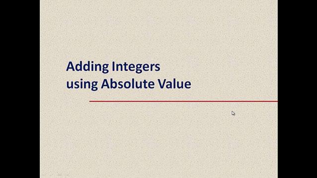 Adding Integers with Absolute Value.mp4