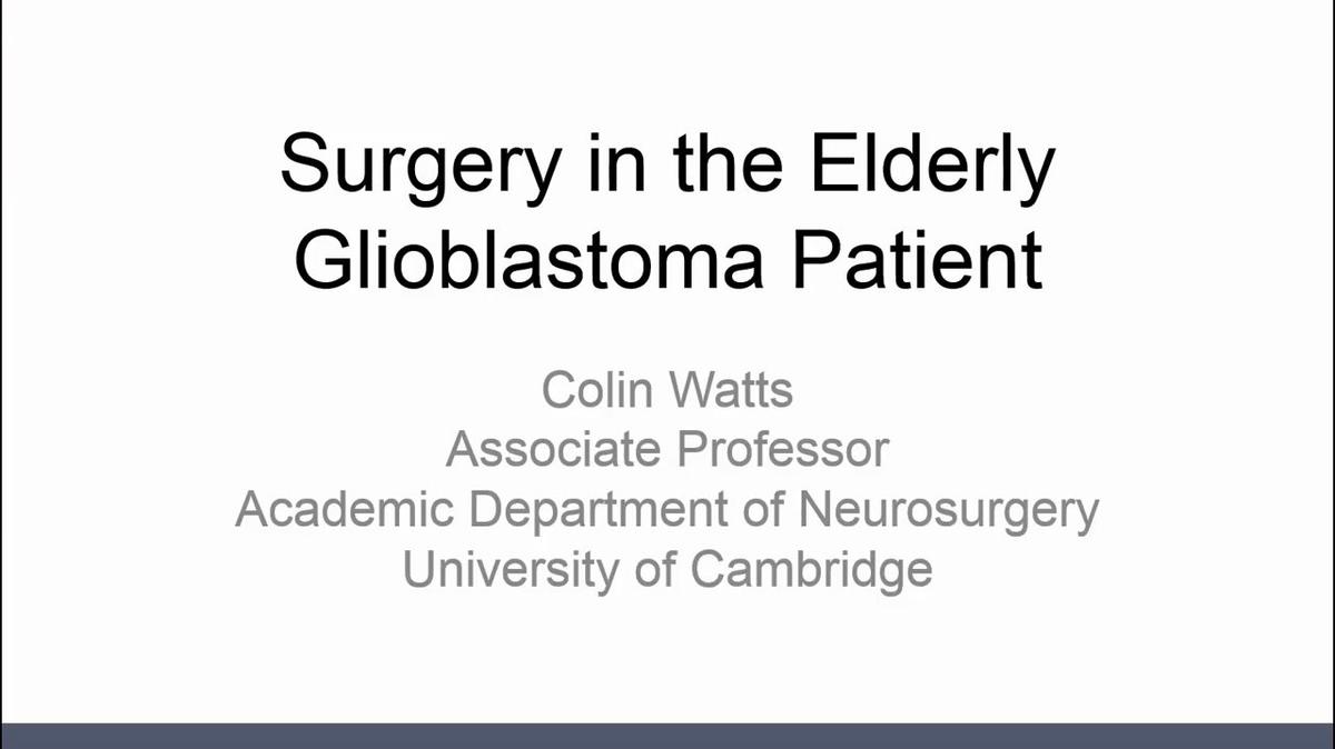 Surgery in the Elderly Glioblastoma Patient
