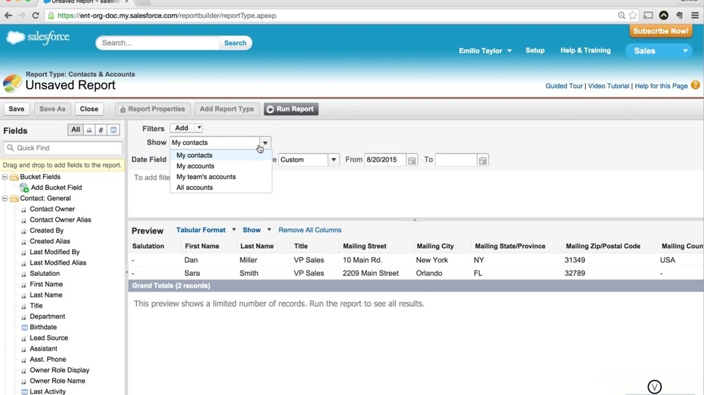 Salesforce - How to Create a List Report