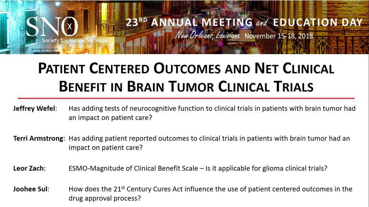 Has adding tests of neurocognitive function to clinical trials in patients with brain tumor had an impact on patient care? Jeffrey Wefel