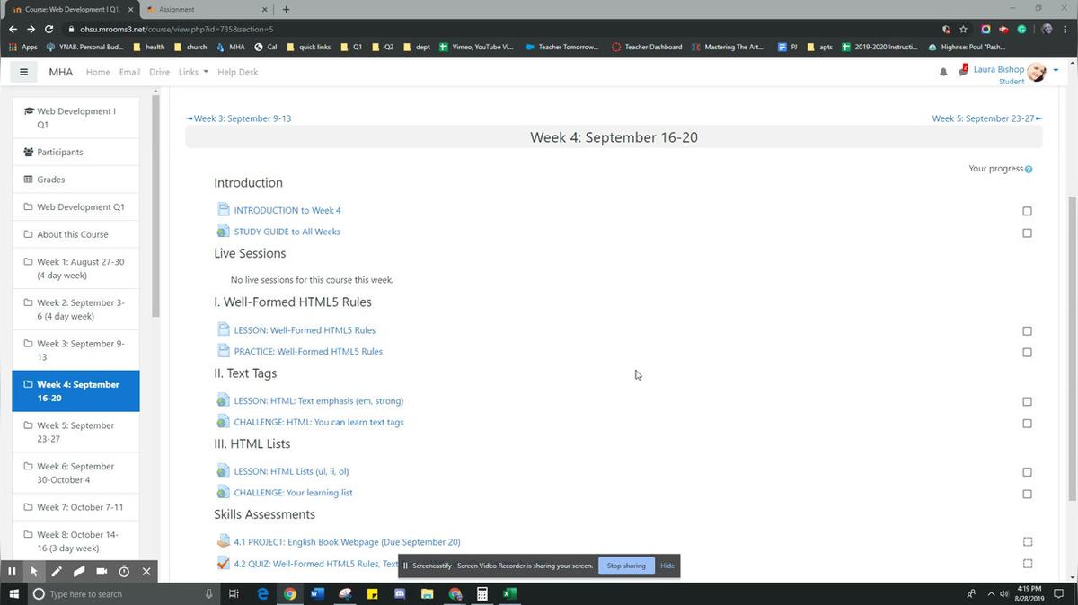 Web Development Kahn Academy Week 4