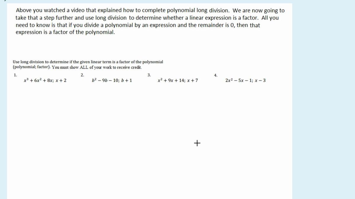 Homework Help Rational Expressions Question 1.mp4