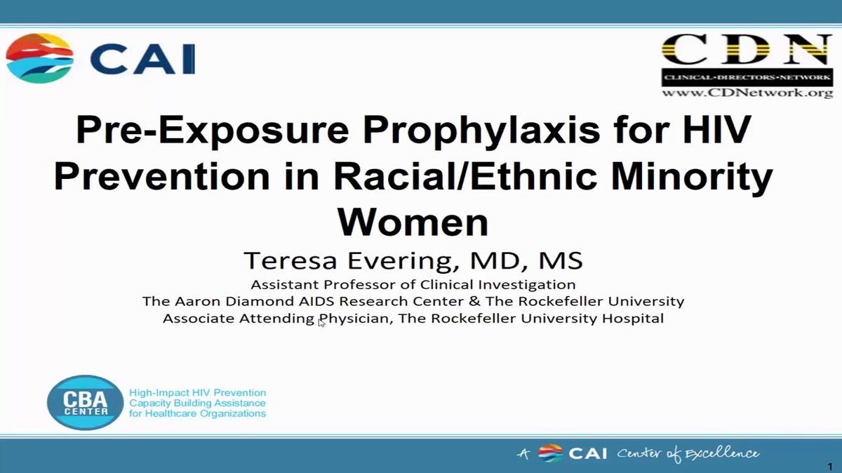 Pre-Exposure Prophylaxis for HIV Prevention in Racial/Ethnic Minority Women