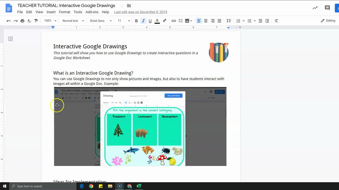 Interactive Google Drawings Overview