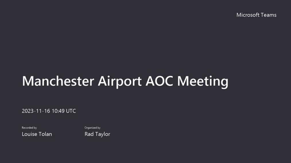Manchester Airport AOC Meeting 16.11.23