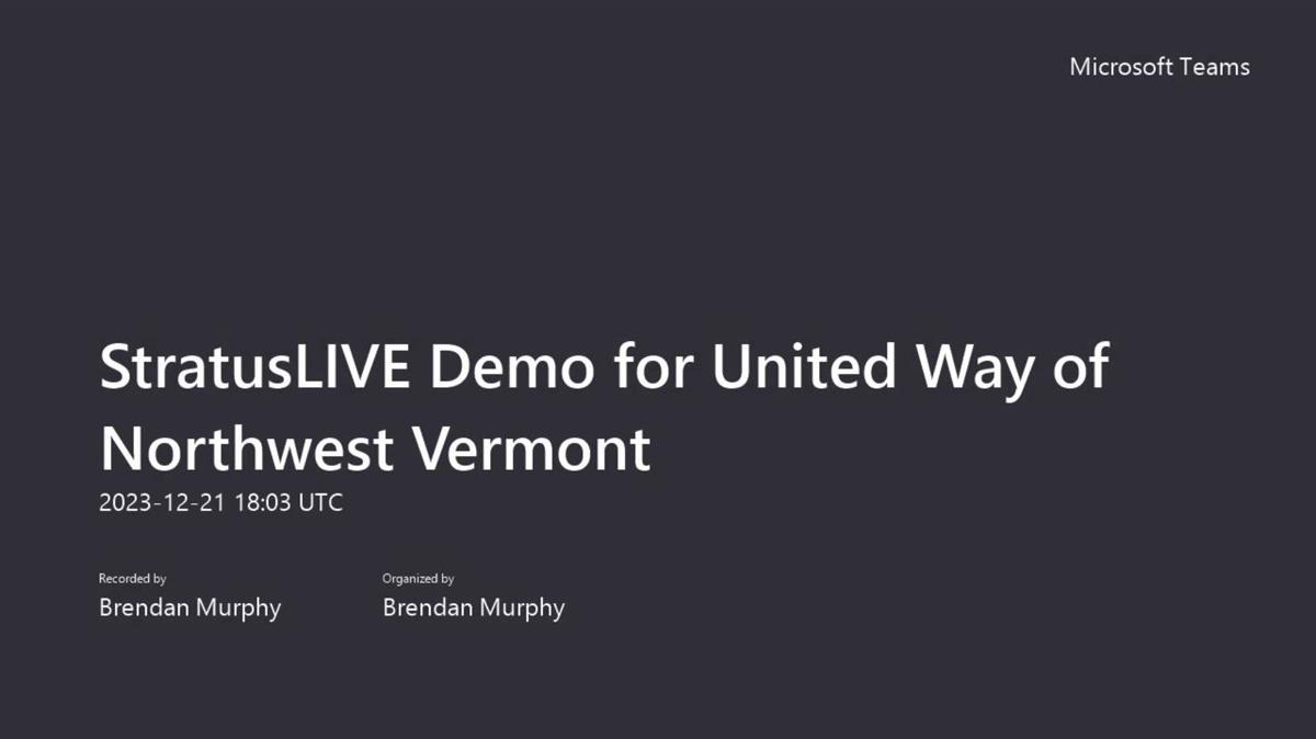 StratusLIVE Demo for United Way of Northwest Vermont-20231221_130331-Meeting Recording