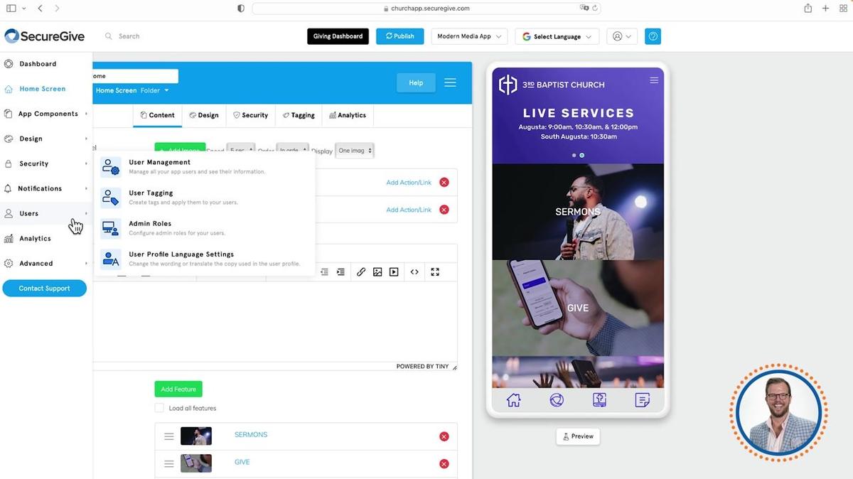 Church Apps Walkthrough - Users