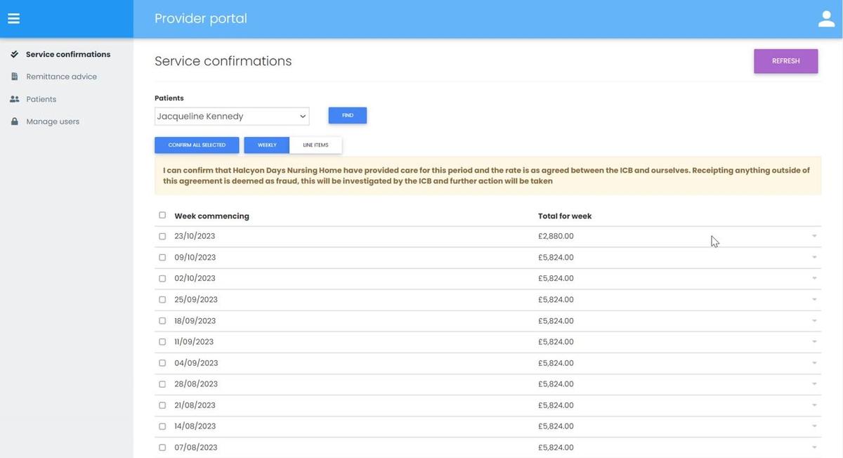 Digital CHC - Care Delivery - Service Confirmations