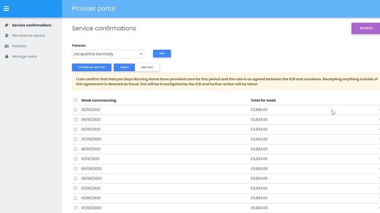 Digital CHC - Care Delivery - Service Confirmations