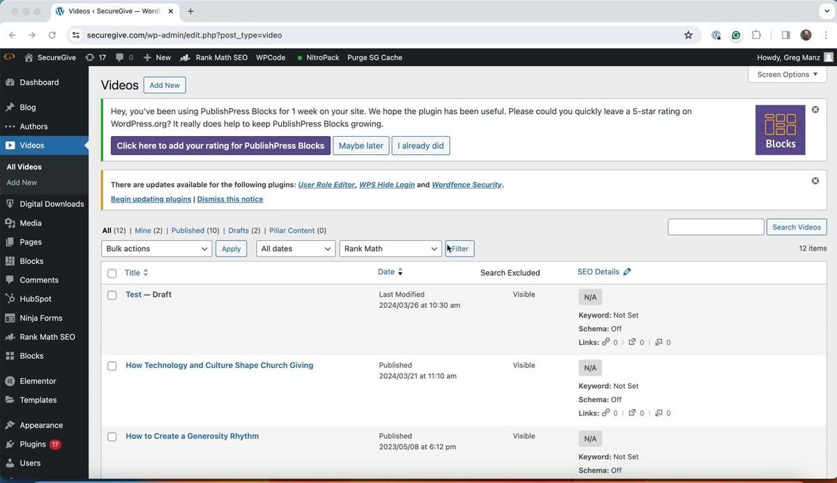 Video Page Form Issue