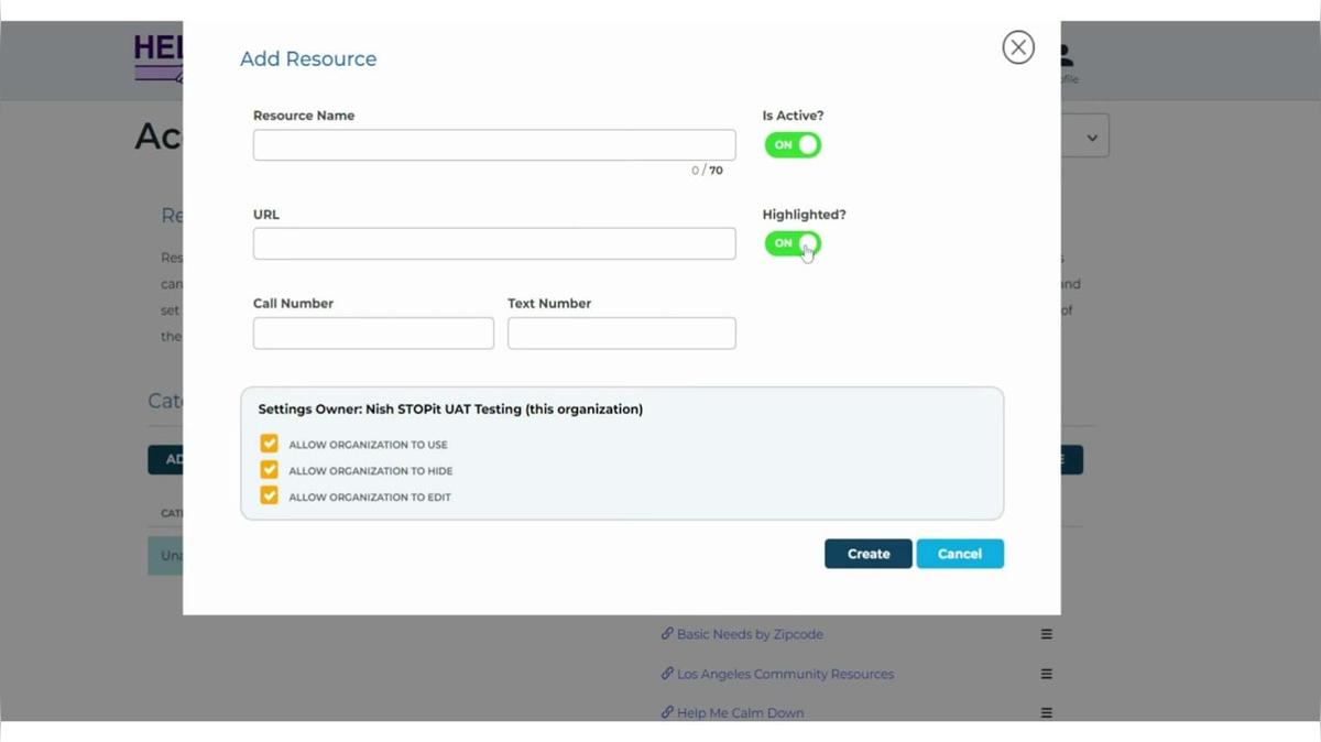 HELPme How to Create Categories for Resources