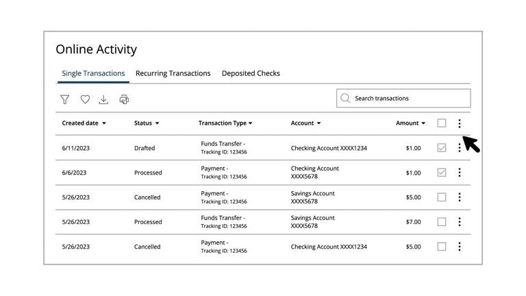 Cancelling Individual Transactions