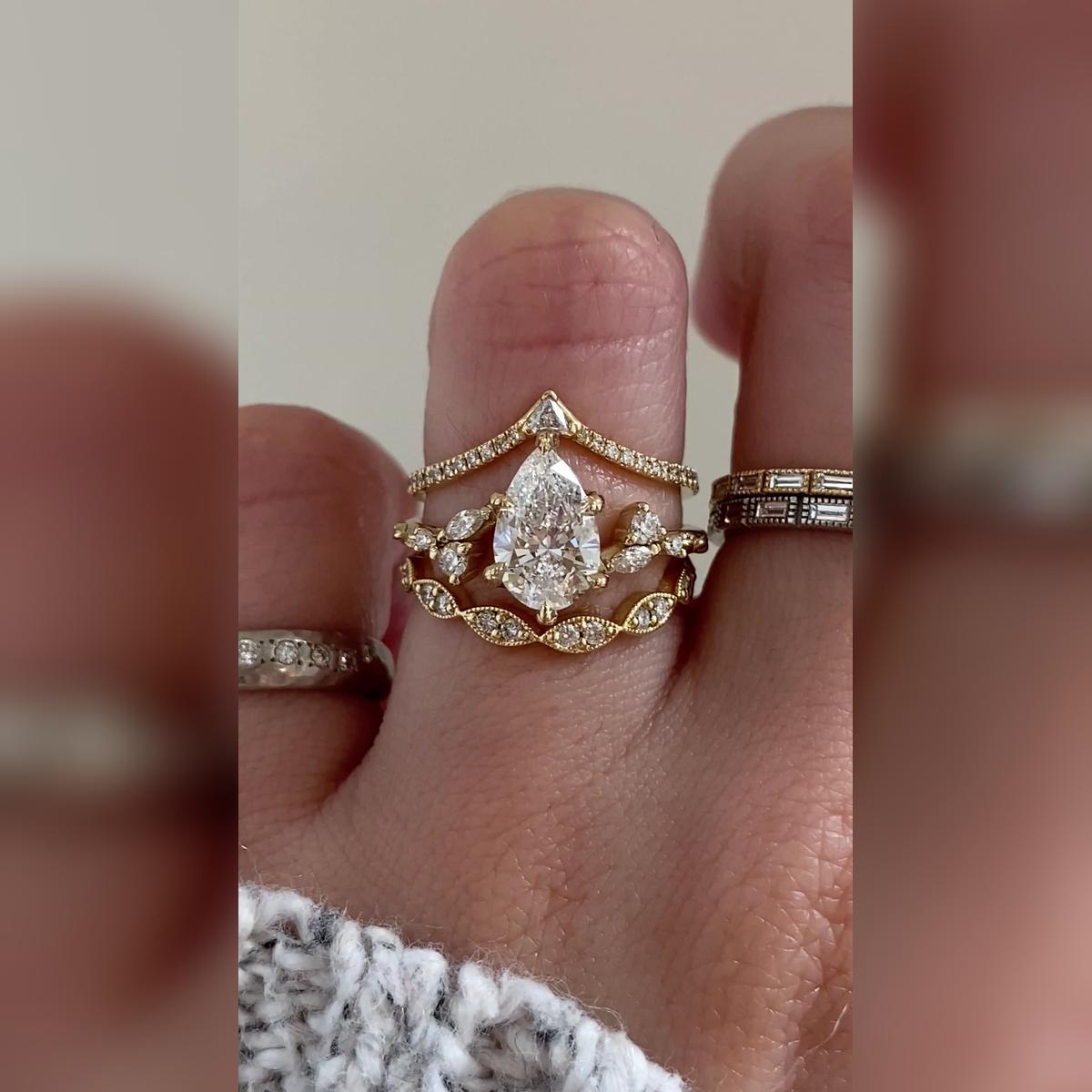 Harmony Pear Wedding Band Pairings