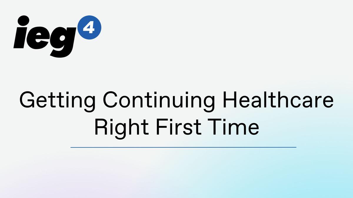 Getting Continuing Healthcare Right First Time