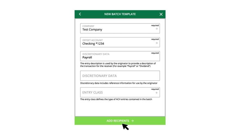Managing ACH Batch Templates