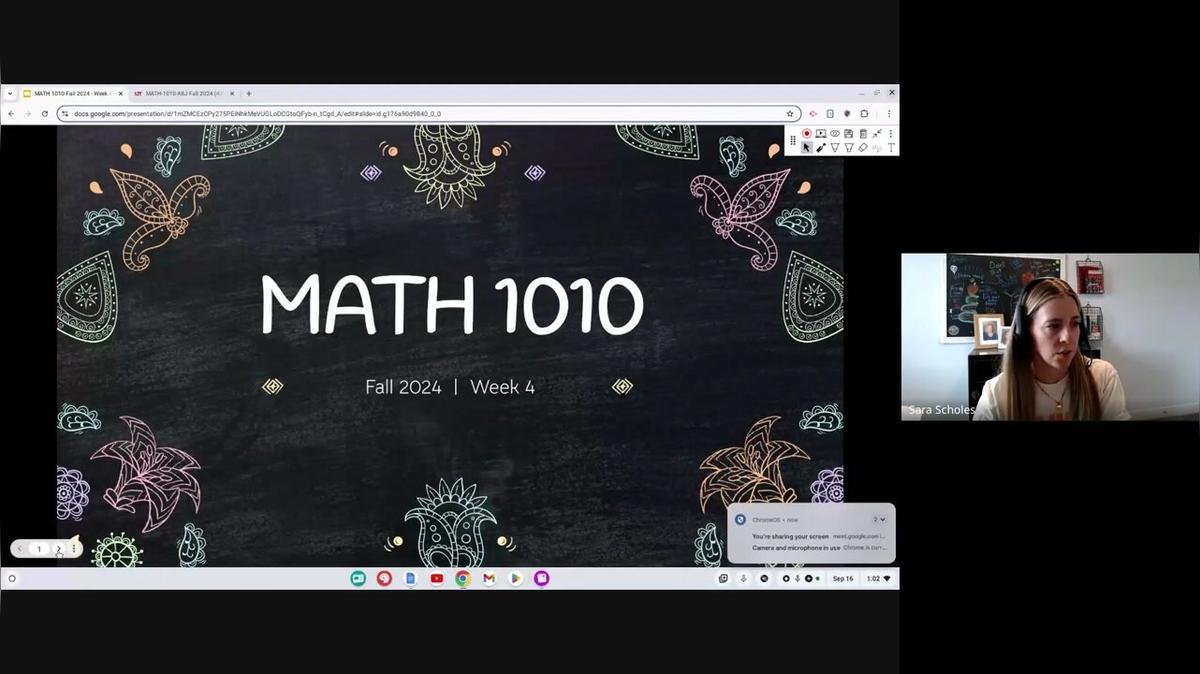 MATH 1010 Fall 2024 W4 Live Session Recording