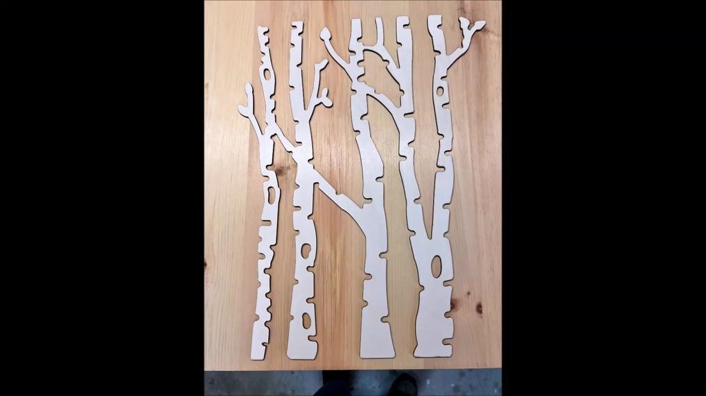 birch trees laser cut