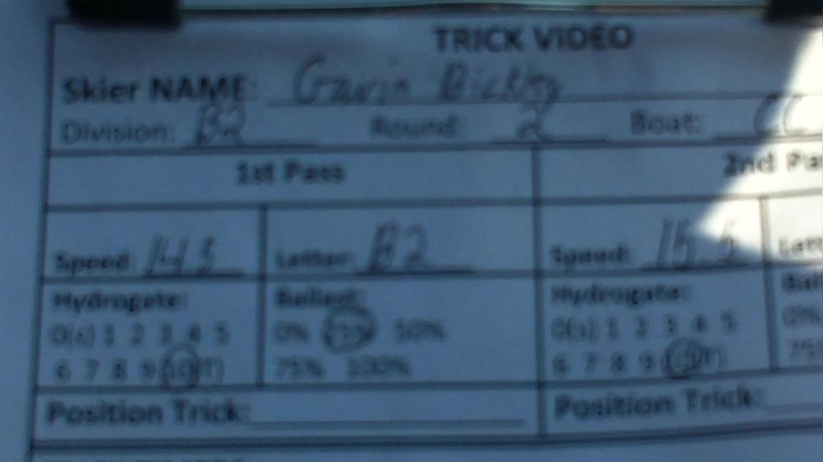 Gavin Bickley B2 Round 2 Pass 2