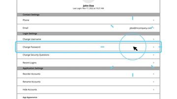 Manage Profile: Change Password