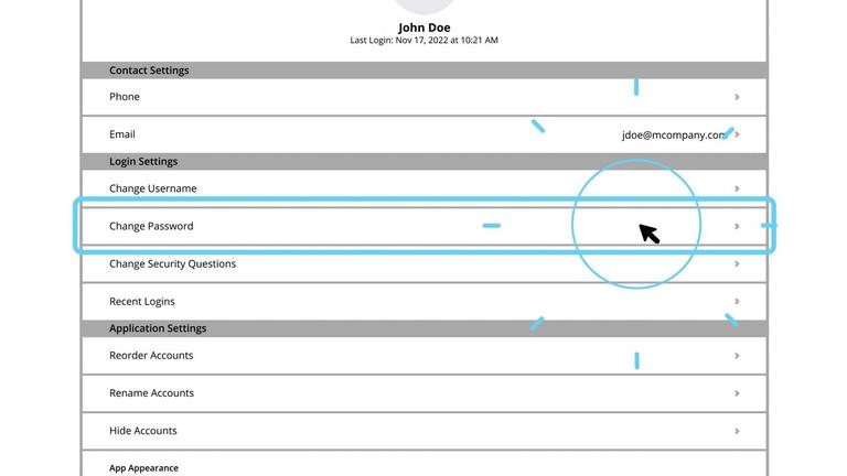 Manage Profile: Change Password