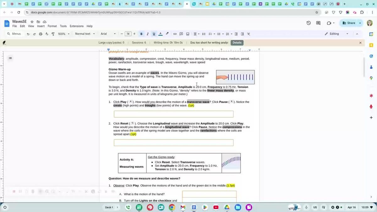 Physics Waves Gizmo