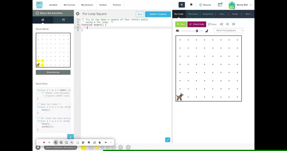 Homework Help - For Loop Square . Hurdles . Debugging