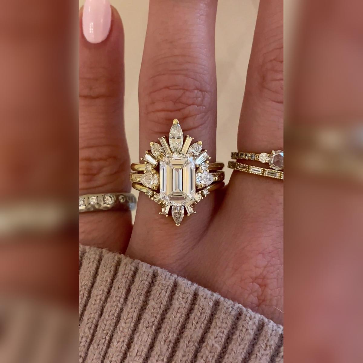 Esperanza Emerald Wedding Band Pairings
