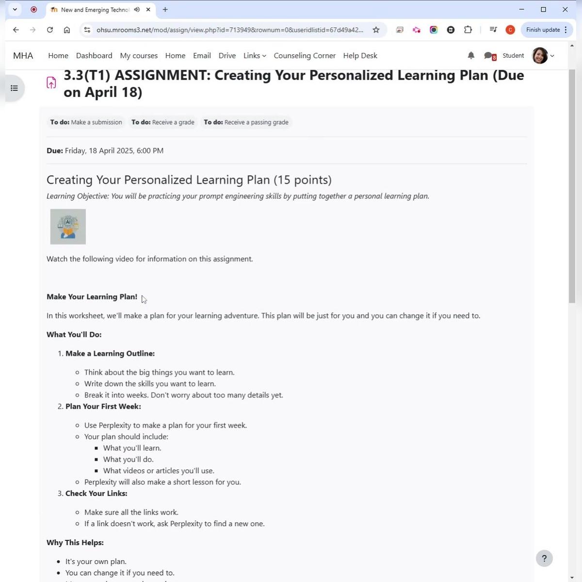 T1 Create Your Personalized Learning Plan with Perplexity Instructions