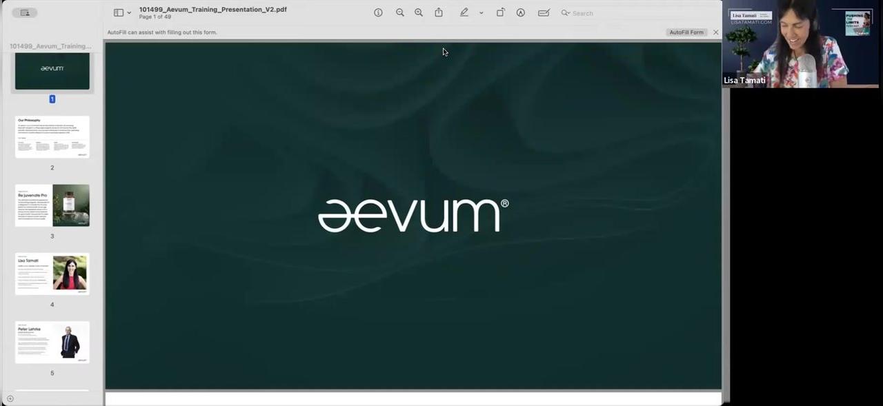 Aevum Internal training for Nutriscript Lisa Tamati