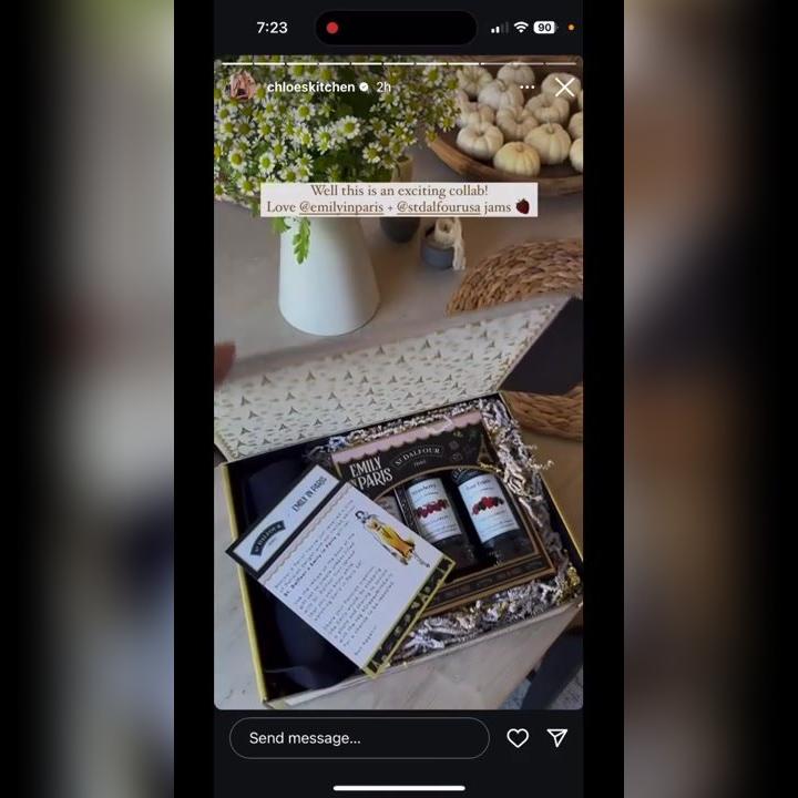 St. Dalfour - Emily in Paris - Chloe-Charlotte Crampton - @chloekitchen - IG Story